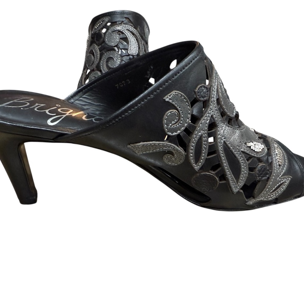 Brighton Black and Silver Women's Heels 9M